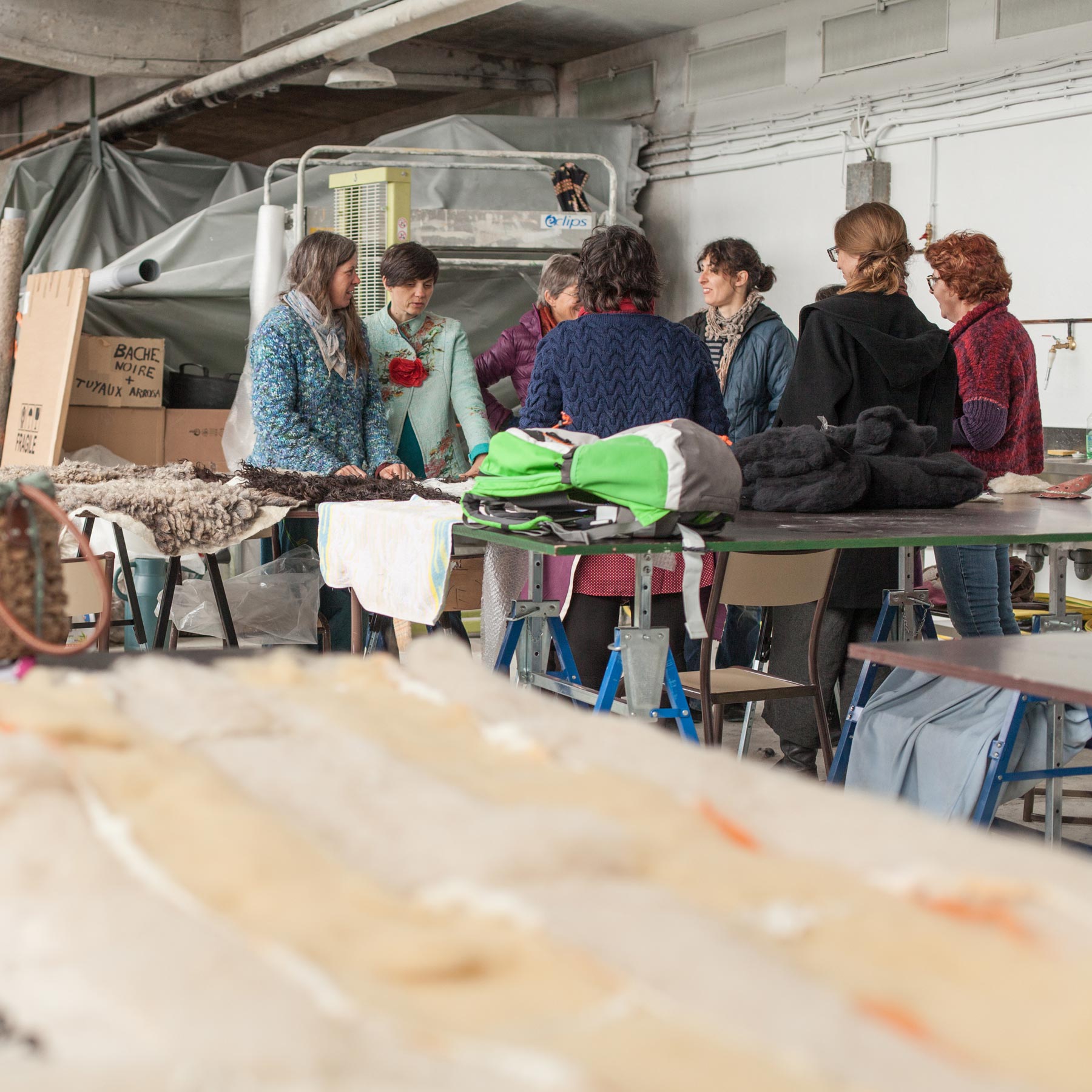 espaces de travail équipés sur la filière laine et textile